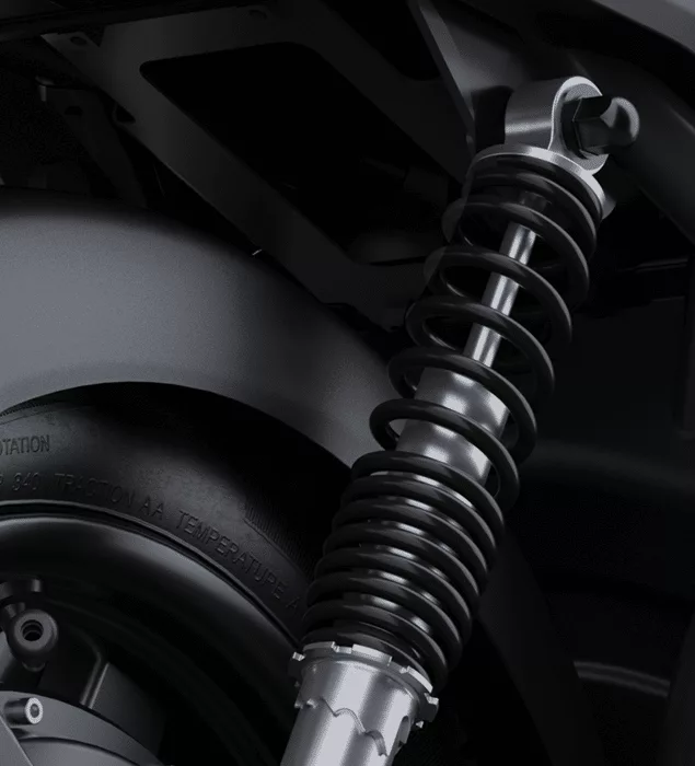 Hydraulic damping with three-stage shock absorbers, maximum balance between sport and comfort 